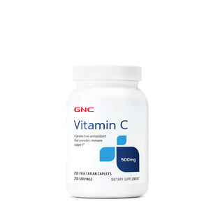 GNC Vitamin C Caplets 500 mg Immune Support Front Bottle - 250 Count